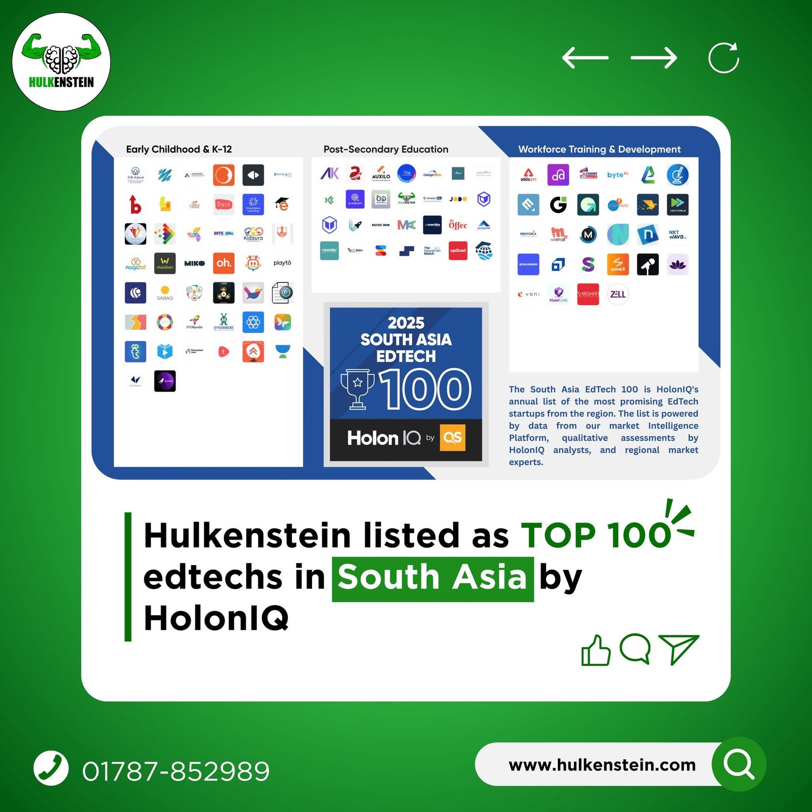 HulkenStein named to HolonIQ 2025 South Asia EdTech Top 100